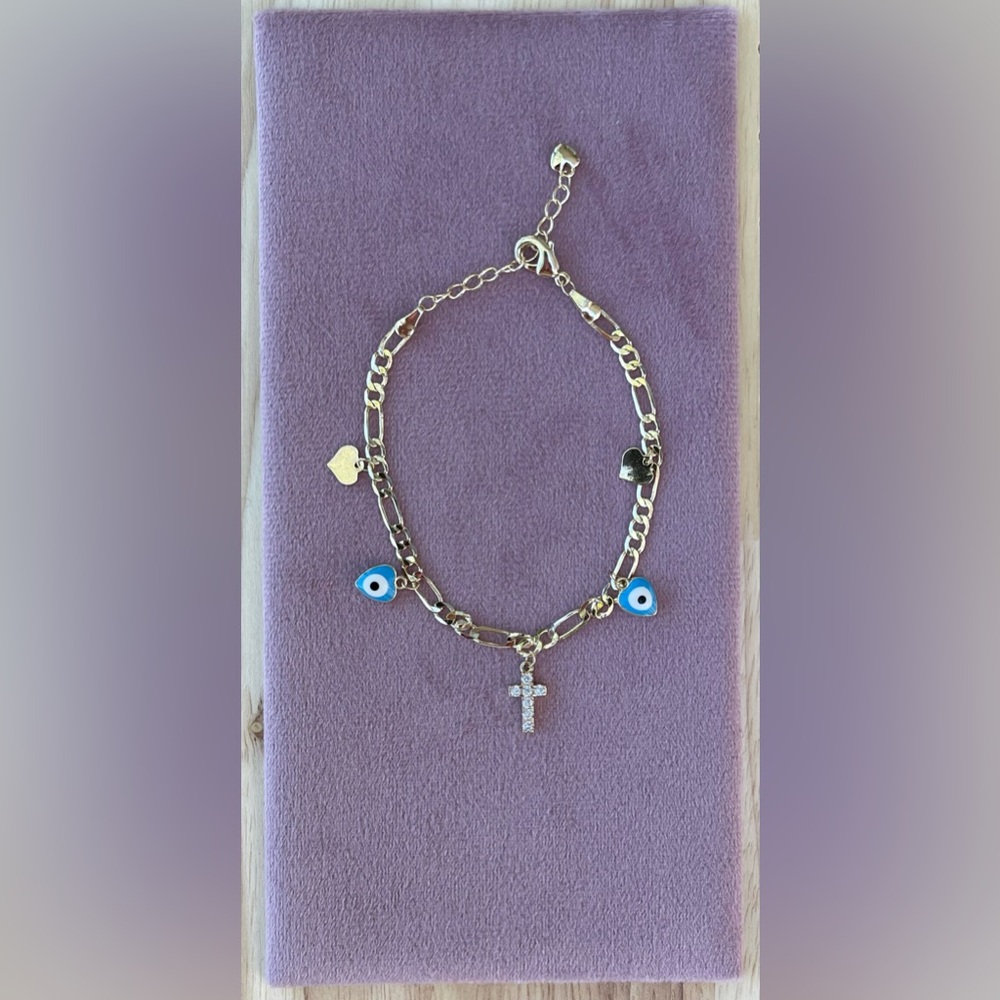Heart Evil Eye Anklet